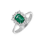 Anello in oro bianco 18K e diamanti con centrale Smeraldo