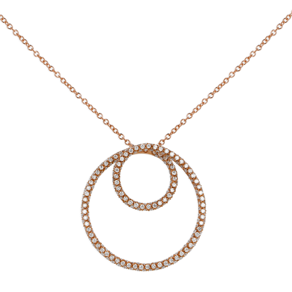 Collana Trilogy Oro Rosa 18kt Con Diamanti E Zaffiro Rosa