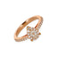 Anello Oro Rosa 18K con Diamanti Round e Pear Cut