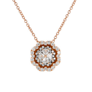 Pendente Oro Rosa 18K con diamanti Rotondi e Cuore - Namuri - Il nostro modo di dire amore