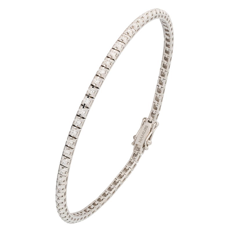 Bracciale tennis vulcano oro bianco e diamanti