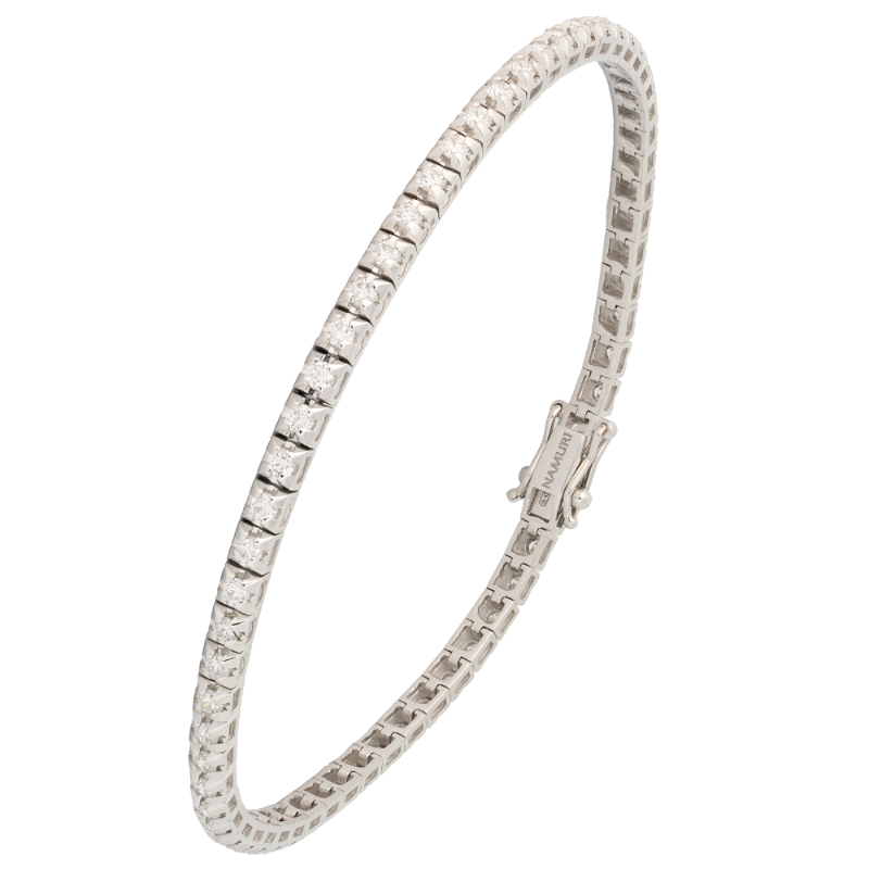 Bracciale tennis vulcano oro bianco e diamanti