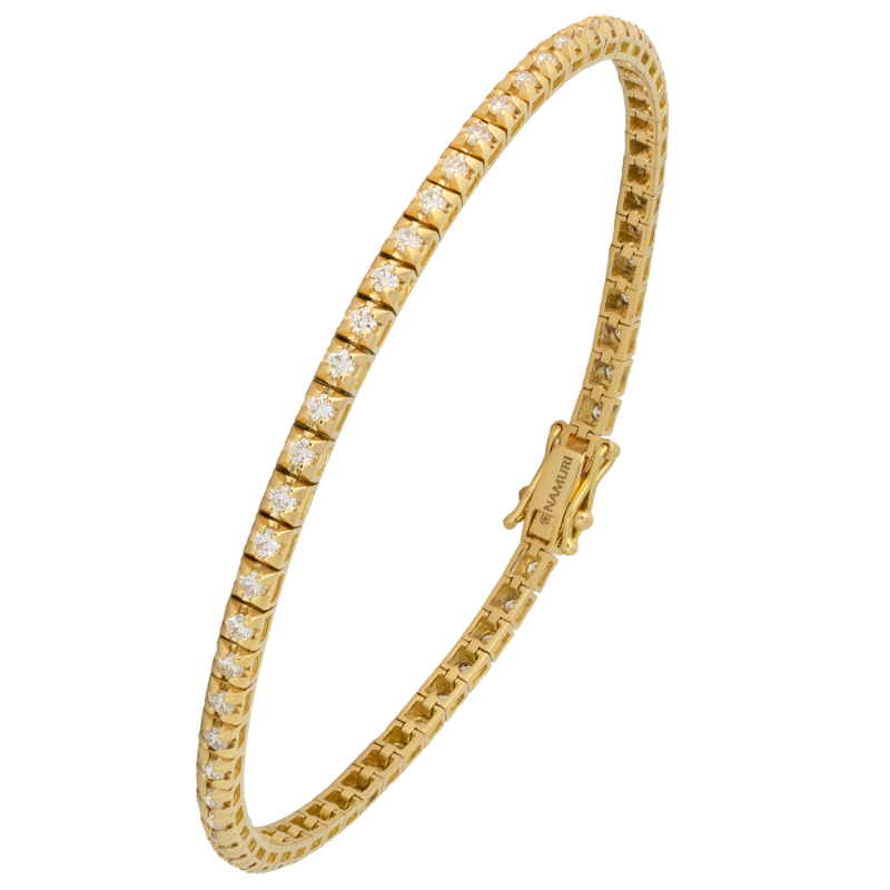 Bracciale tennis vulcano oro giallo e diamanti