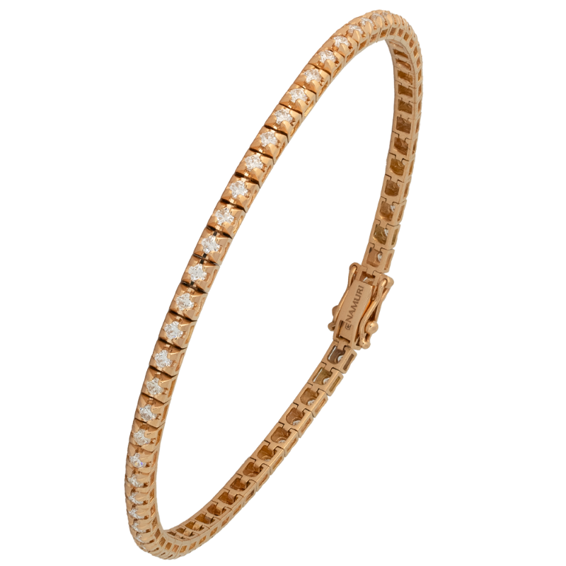 Bracciale tennis vulcano oro rosa e diamanti