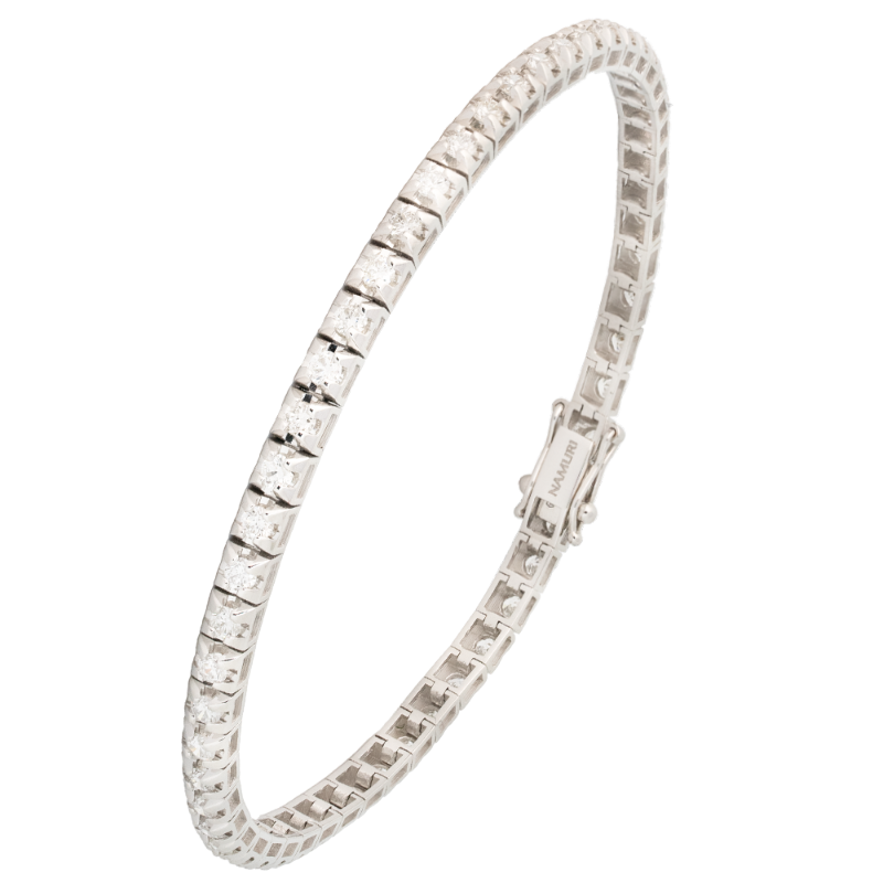 Bracciale tennis vulcano oro bianco e diamanti