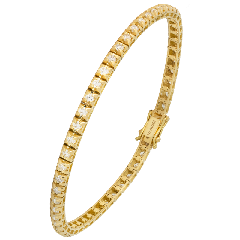 Bracciale tennis vulcano oro giallo e diamanti