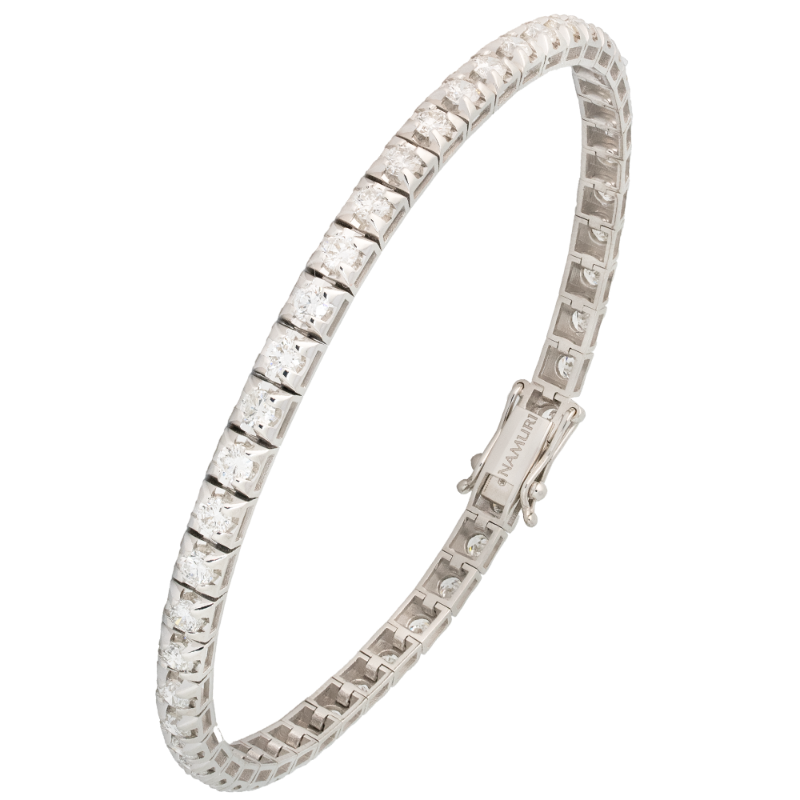 Bracciale tennis vulcano oro bianco e diamanti