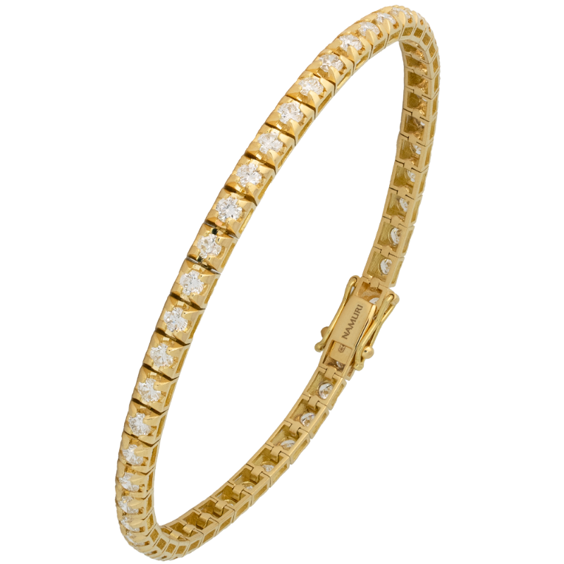 Bracciale tennis vulcano oro giallo e diamanti