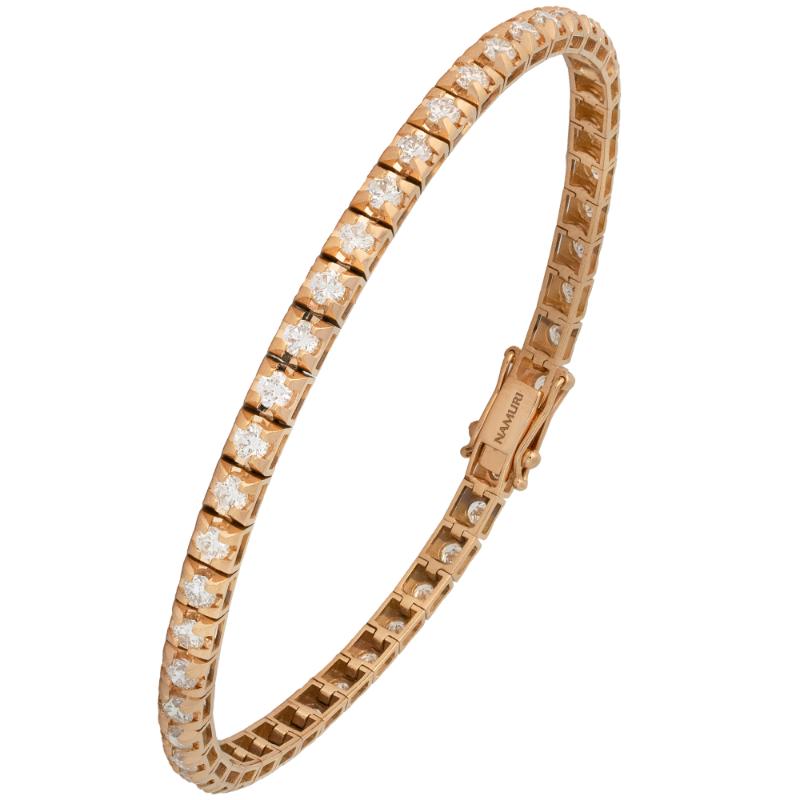 Bracciale tennis vulcano oro rosa e diamanti