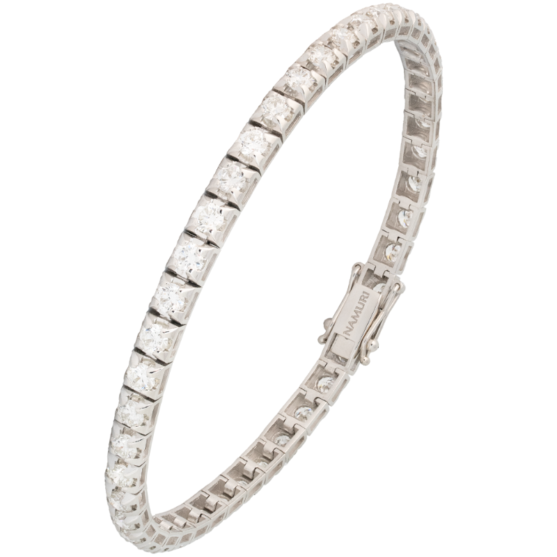 Bracciale tennis vulcano oro bianco e diamanti