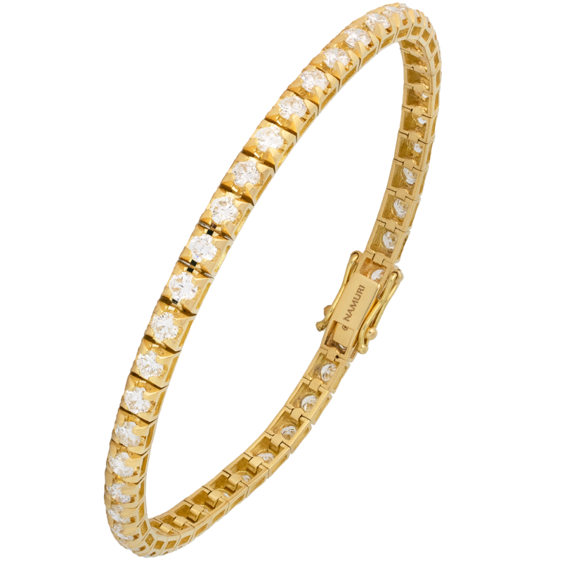 Bracciale tennis vulcano oro giallo e diamanti