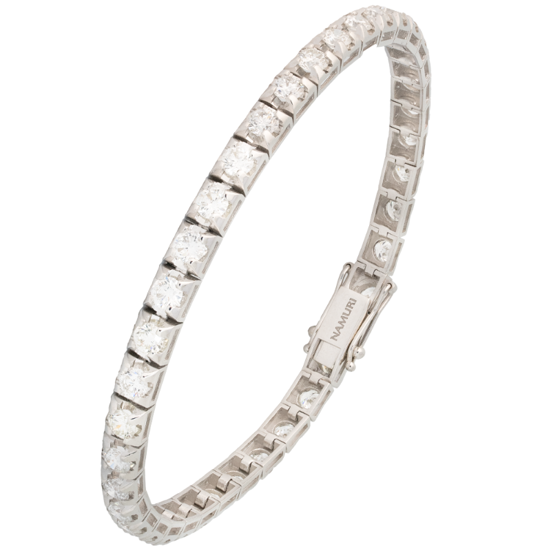 Bracciale tennis vulcano oro bianco e diamanti