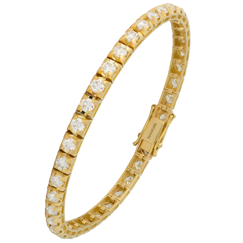 Bracciale tennis vulcano oro giallo e diamanti