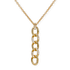 Pendente groumette oro giallo e diamanti alternati