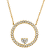 Ciondolo in oro giallo e diamanti con cuore