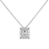 Pendente grande oro bianco e diamanti con centrale emerald cut