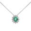 Ciondolo in Oro Bianco 18K Diamanti con Smeraldo Centrale