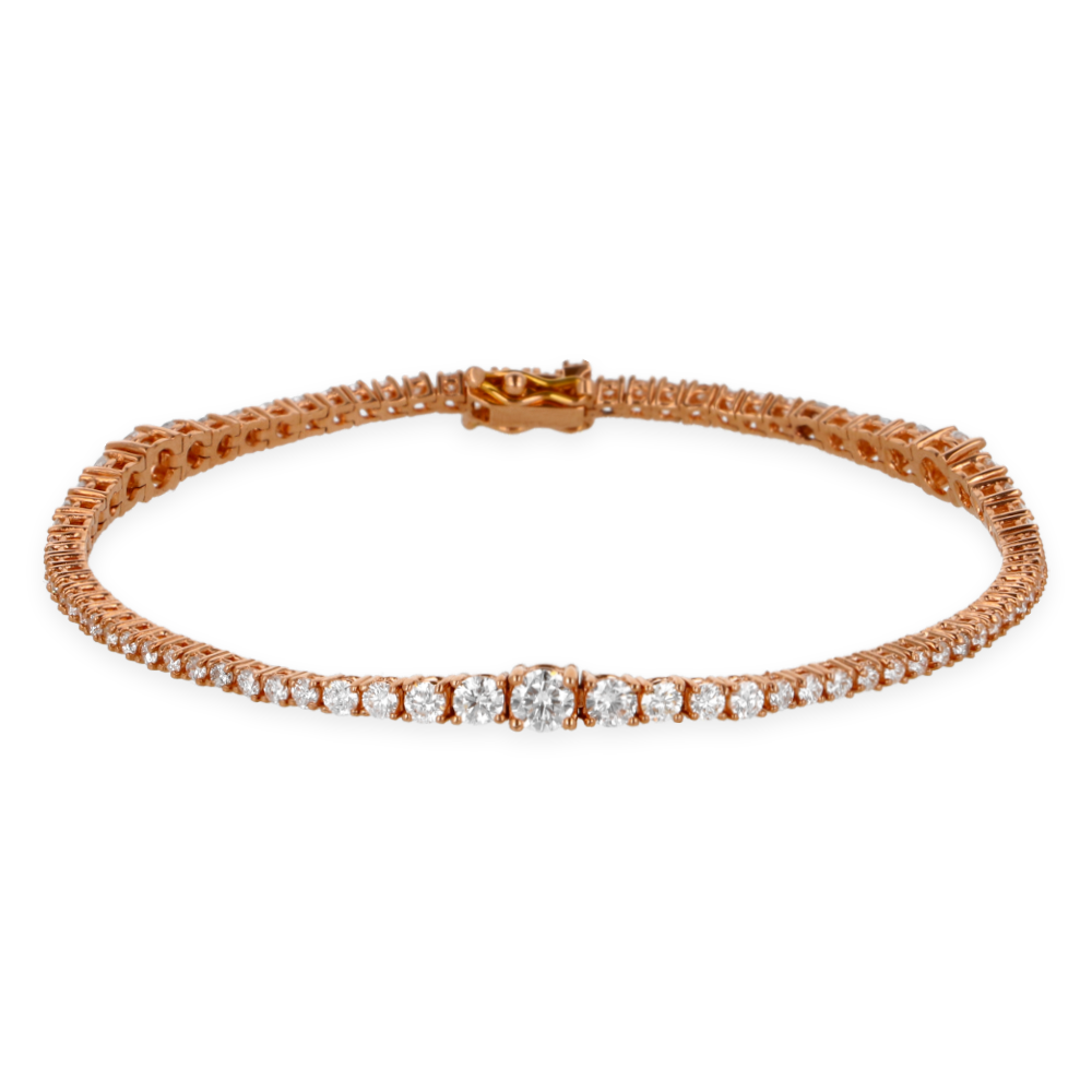 Bracciale Degradè in Oro Rosa e Diamanti