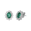 Orecchini in Oro 18K Diamanti con Centrali Smeraldi