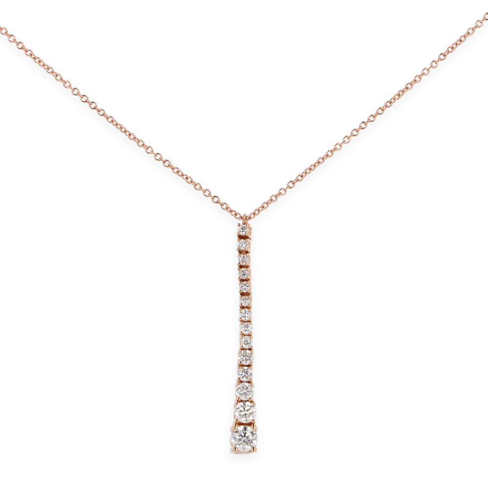 Pendente Degradè in Oro Rosa 18K e Diamanti