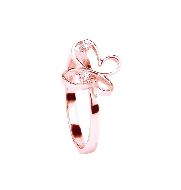 Anello Farfalla Oro Rosa 18K e Diamanti - Namuri - Il nostro modo di dire amore