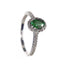 Anello Oro 18K Diamanti E Smeraldo 6x4 TRT