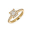 Anello Oro Giallo 18K con Diamanti Round e Emerald Cut