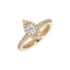 Anello Oro Giallo 18K con Diamanti Round e Navette Cut