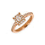 Anello Oro Rosa 18K con Diamanti Round e Emerald Cut