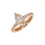 Anello Oro Rosa 18K con Diamanti Round e Navette Cut