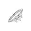 Anello Trilogy Oro Bianco 18K Diamanti Taglio Goccia con Contorno Diamanti Round