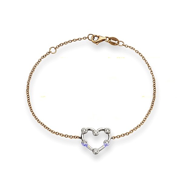 Bracciale Cuore Oro Rosa/Bianco 18K e Diamanti - Namuri - Il nostro modo di dire amore