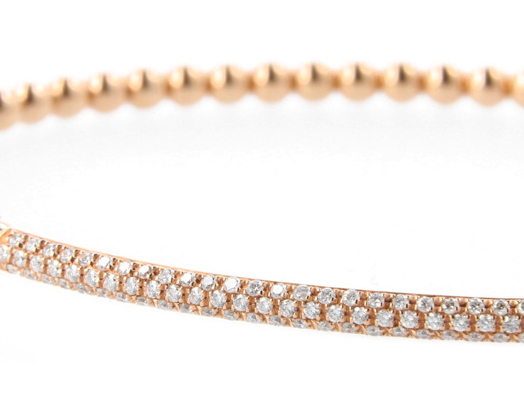 Bracciale Palline in Oro Rosa 18K e Diamanti - Namuri - Il nostro modo di dire amore