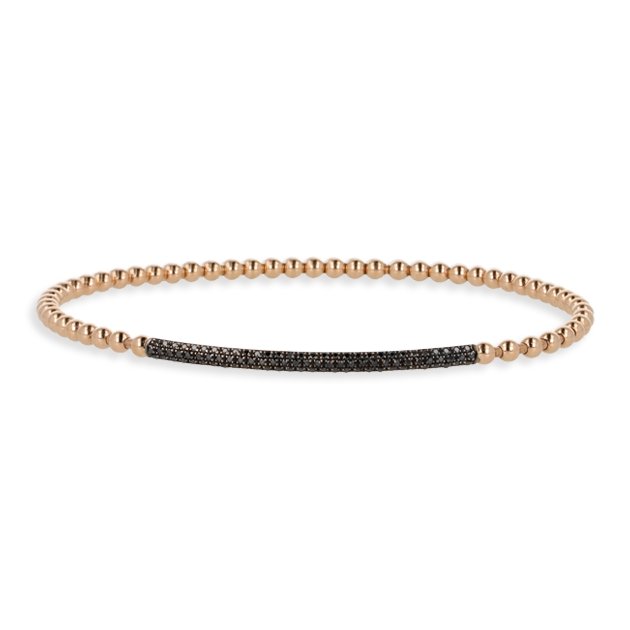 Bracciale Palline in Oro Rosa 18K e Diamanti Neri - Namuri - Il nostro modo di dire amore