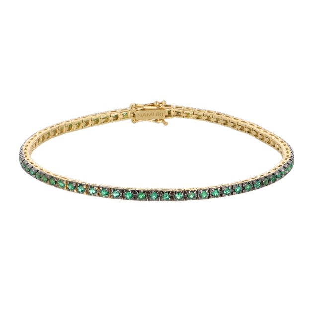 Bracciale Tennis Diva Donna Oro Giallo 18K e Smeraldi - Namuri - Il nostro modo di dire amore