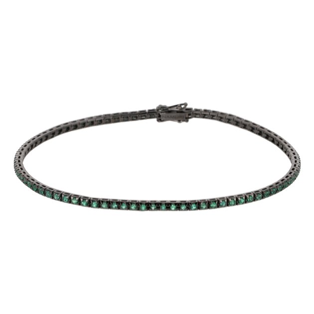 Bracciale Tennis Uomo Oro Nero 18K e Smeraldi - Namuri - Il nostro modo di dire amore