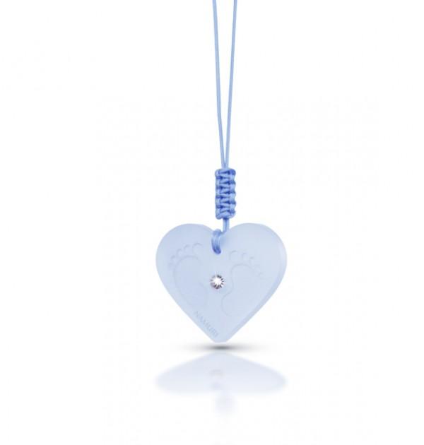 Ciondolo “Cuore” Blu con Diamante Incastonato - Namuri - Il nostro modo di dire amore