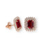 Orecchini Oro Rosa 18K Diamanti e Rubini Ottagonale