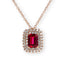 Pendente Oro Rosa 18K Diamanti e Rubino Ottagonale